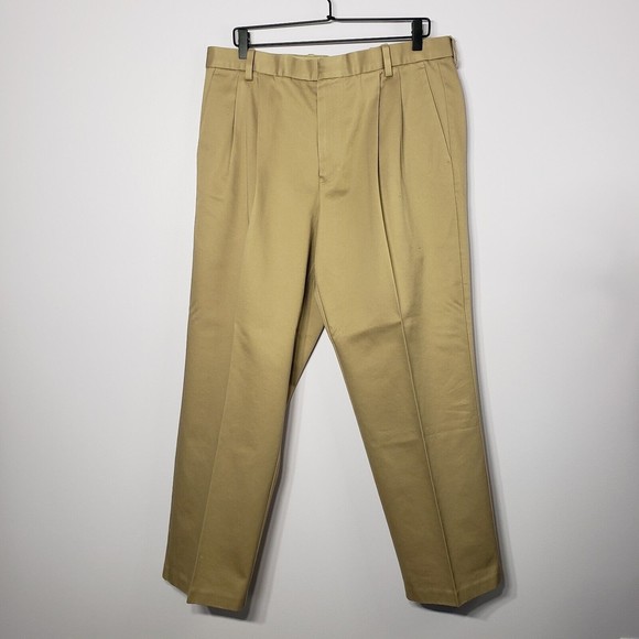 Dockers Men's Pants Tan Khaki D3 Pleated Classic Fit style #406694123 36 x 29 - Picture 2 of 16